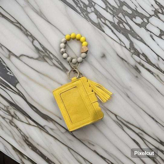 Yellow Scalloped Wallet Wristlet