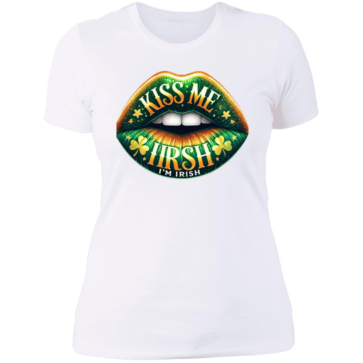 I'm Irish Kiss Me - NL3900 Ladies' Boyfriend - White