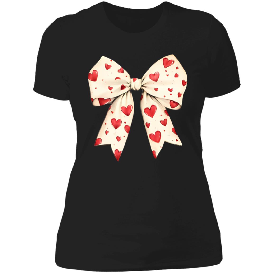 Large Bow with hearts - great for anytime wear - Black