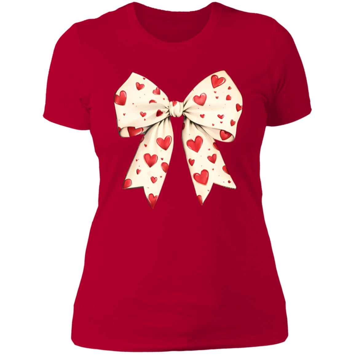 Large Bow with hearts - great for anytime wear -  Red