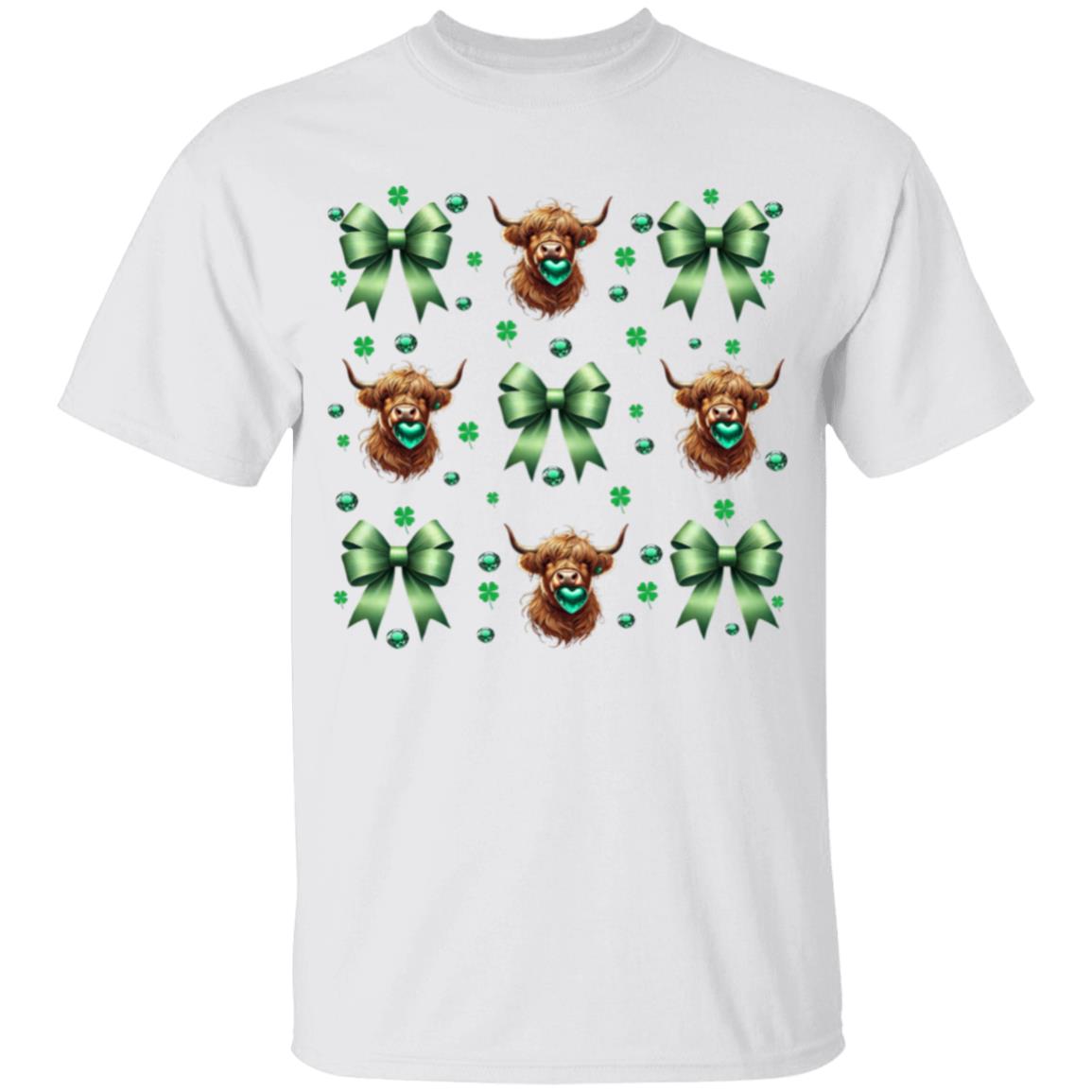 Green Highland cows G500B Youth 5.3 oz 100% Cotton T-Shirt