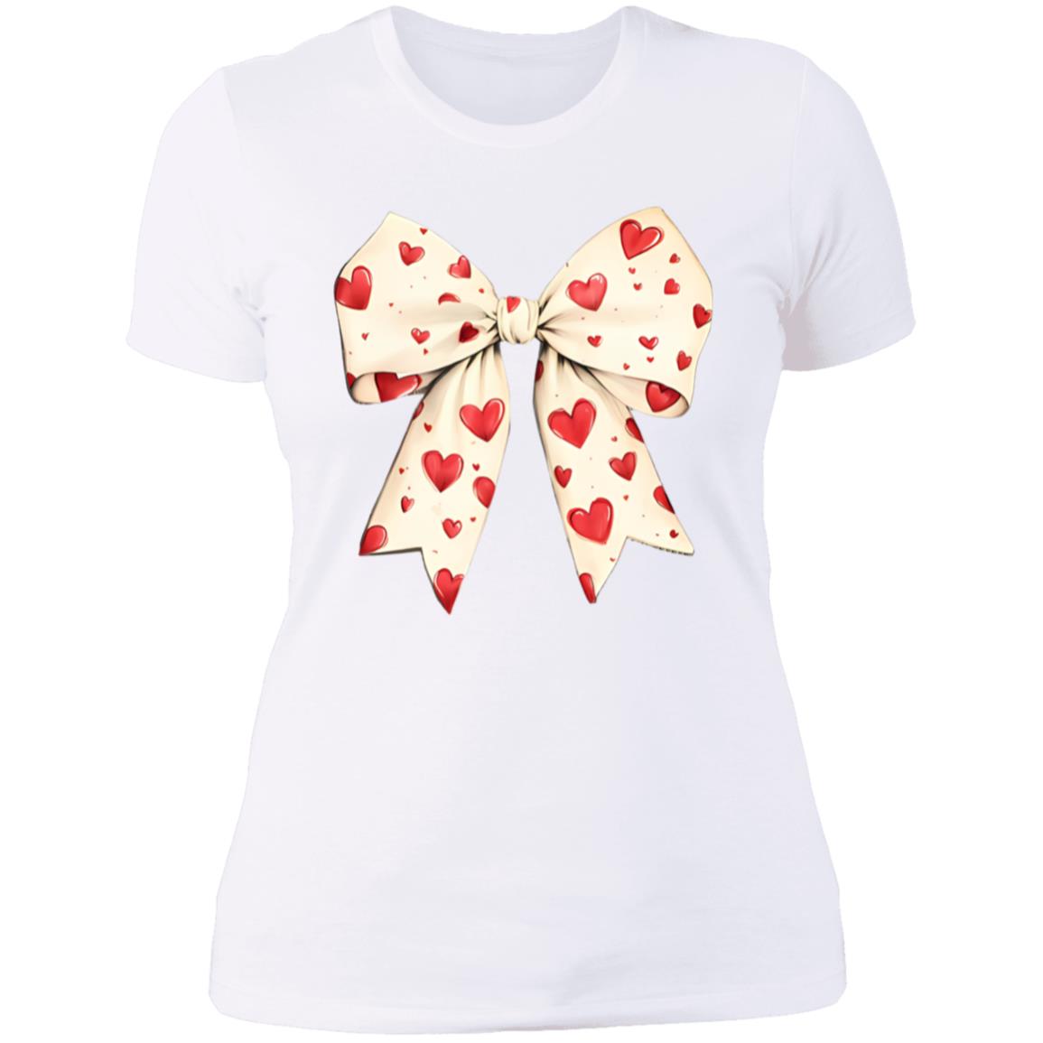 Large Bow with hearts - great for anytime wear - White