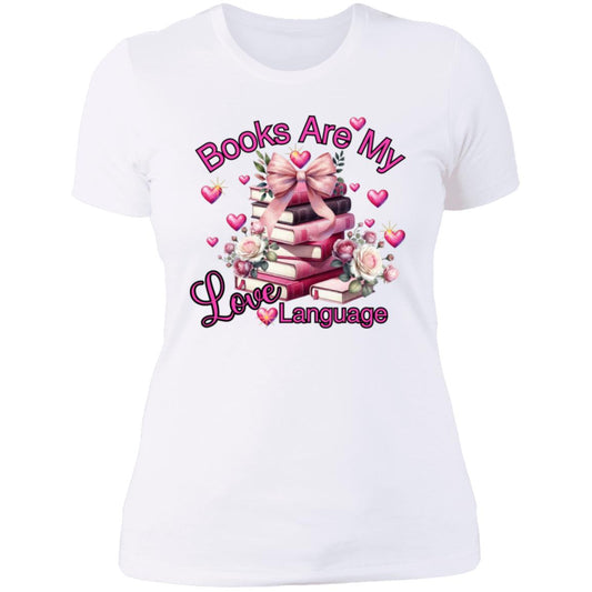 Book are my love language NL3900 Ladies' Boyfriend - White